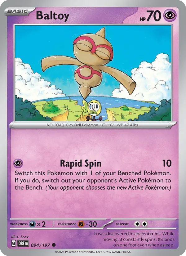 Baltoy 94 Obsidian Flames Pokesingles