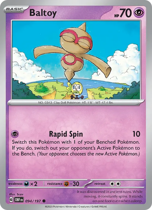 Baltoy 94 Obsidian Flames Pokesingles