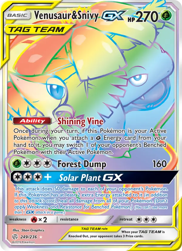 Venusaur & Snivy GX 249 Cosmic Eclipse Pokesingles