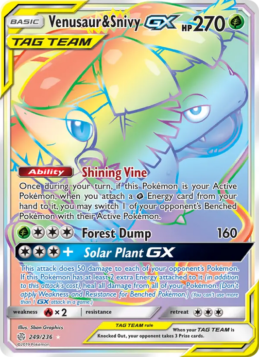 Venusaur & Snivy GX 249 Cosmic Eclipse Pokesingles