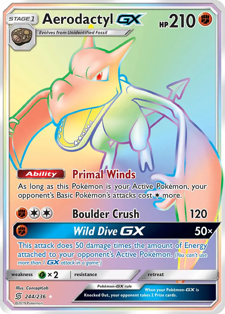 Aerodactyl GX 244 Unified Minds Pokesingles