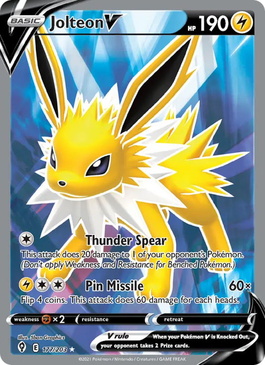 Jolteon V 177 Evolving Skies Pokesingles