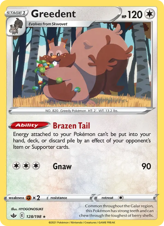 Greedent 128 Chilling Reign Pokesingles
