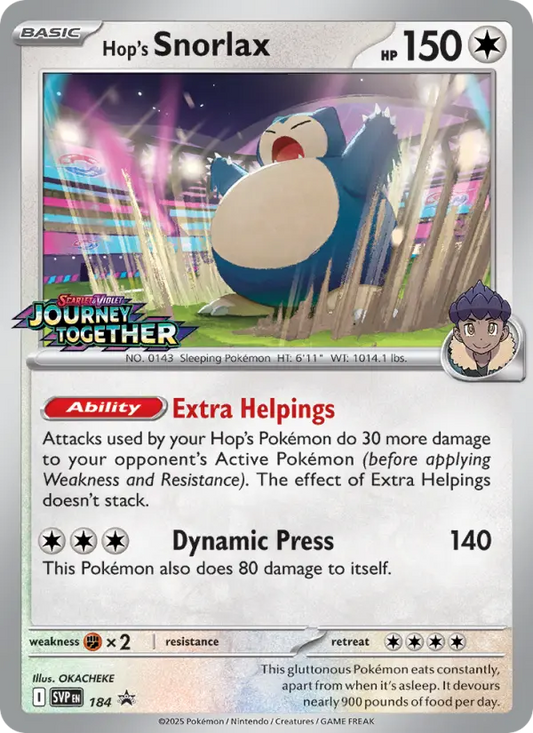 Hop's Snorlax 184 SVP Black Star Promos Pokesingles
