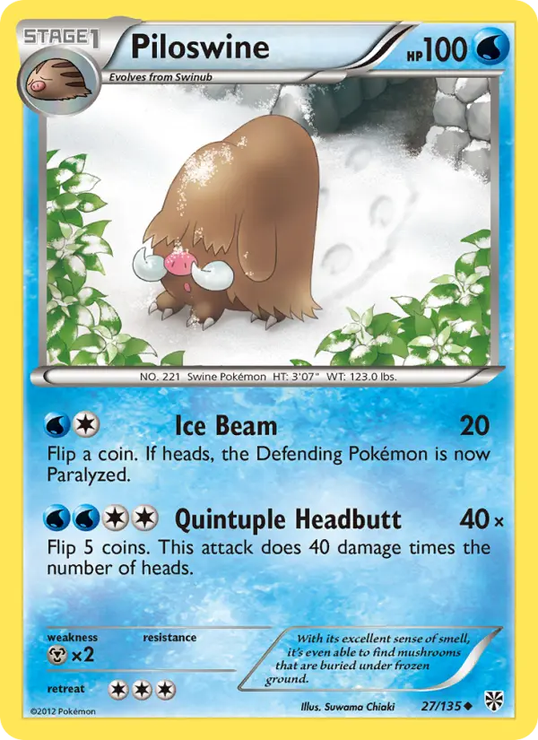 Piloswine 27 Plasma Storm Pokesingles