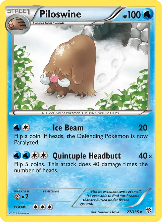 Piloswine 27 Plasma Storm Pokesingles