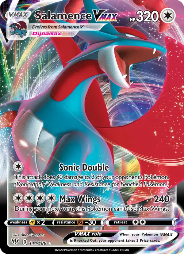 Salamence VMAX 144 Darkness Ablaze Pokesingles