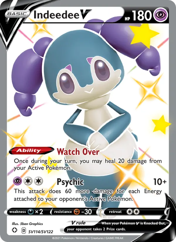 Indeedee V SV114 Shining Fates Pokesingles
