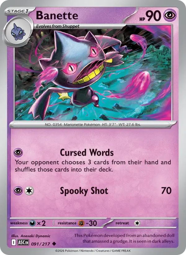 Banette 91 Ascended Heroes Pokesingles