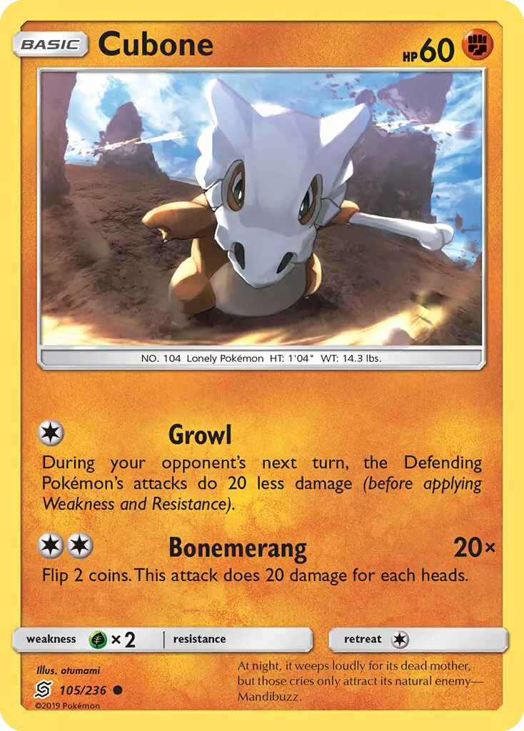 Cubone 105 Unified Minds Pokesingles