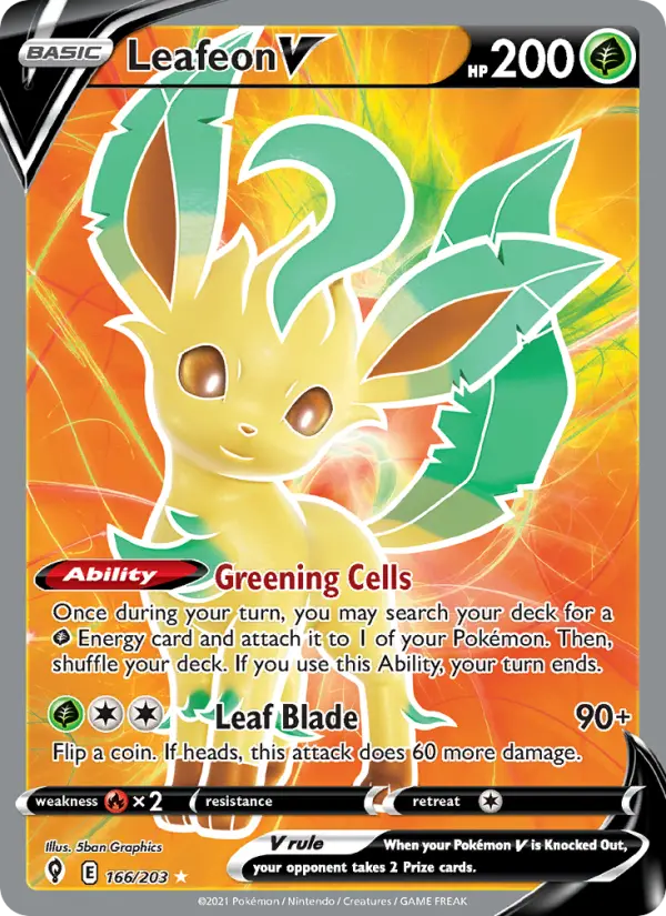 Leafeon V 166 Evolving Skies Pokesingles