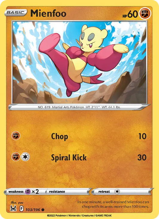 Mienfoo 103 Lost Origin Pokesingles