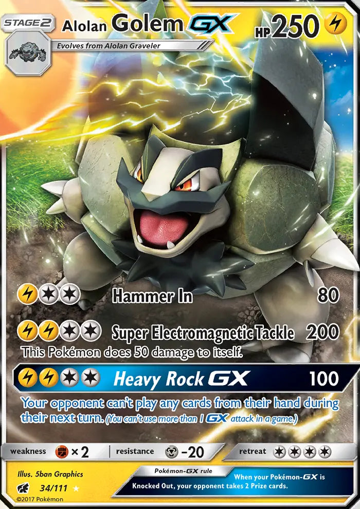 Alolan Golem GX 34 Crimson Invasion Pokesingles