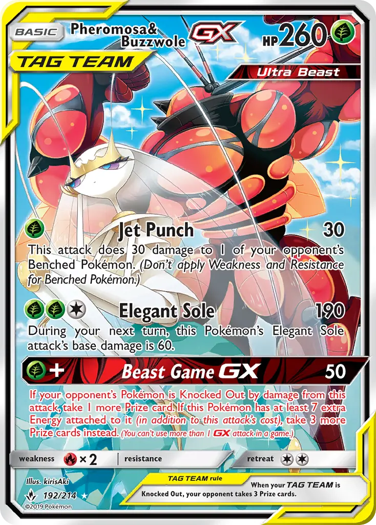 Pheromosa & Buzzwole GX 192 Unbroken Bonds Pokesingles