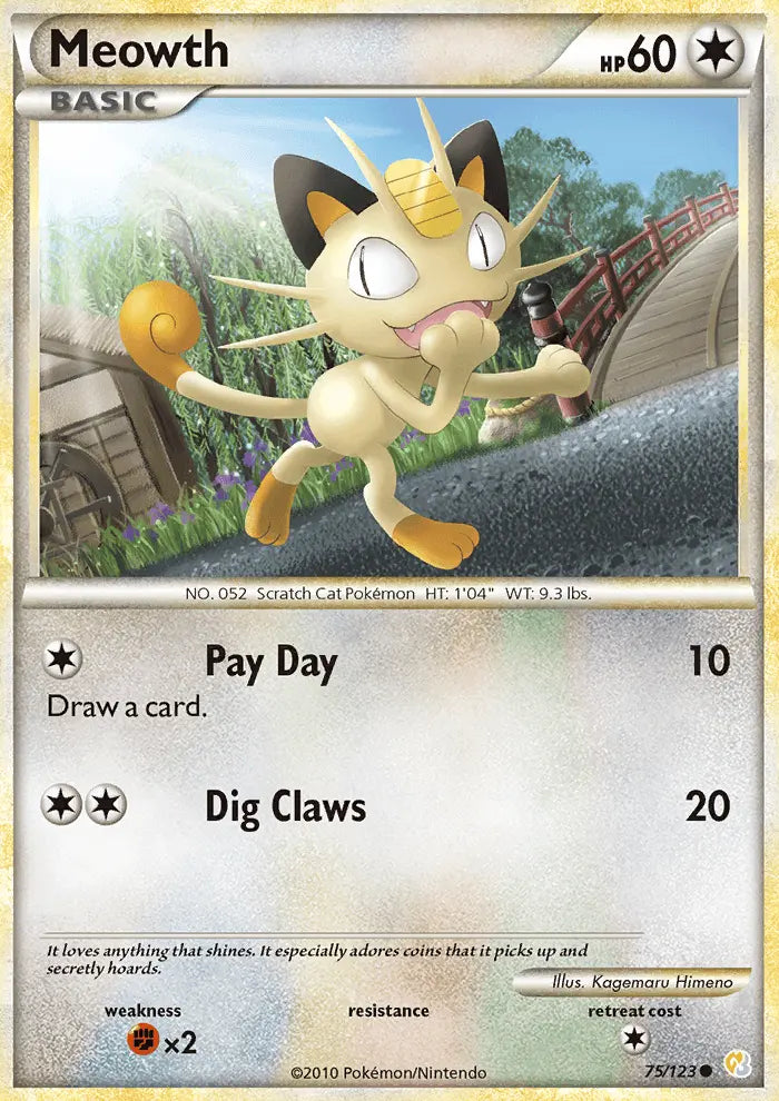 Meowth 75 HeartGold SoulSilver Pokesingles