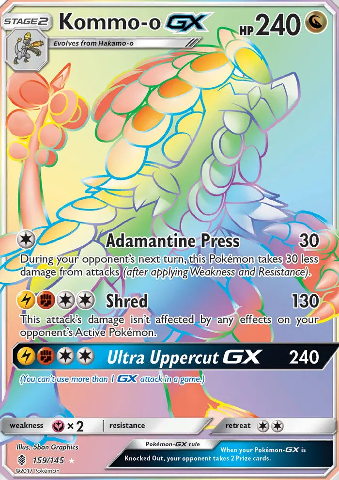 Kommo-o GX 159 Guardians Rising Pokesingles