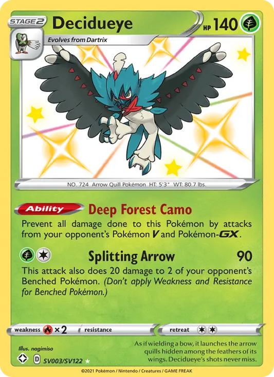 Decidueye SV003 Shining Fates Pokesingles