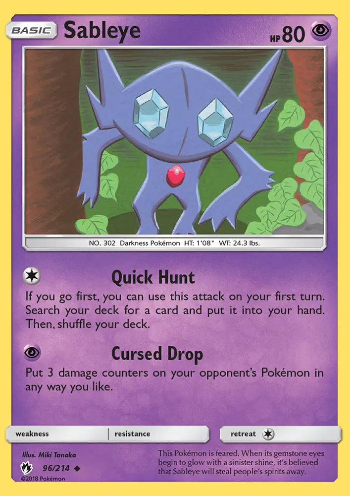 Sableye 96 Lost Thunder Pokesingles