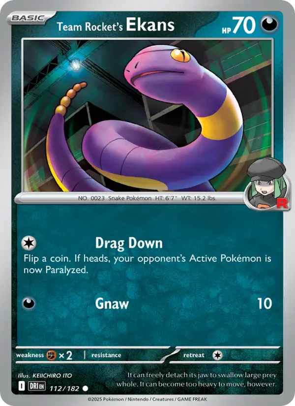Team Rocket's Ekans 112 Destined Rivals Pokesingles