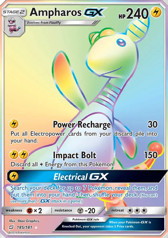 Ampharos GX 185 Team Up Pokesingles