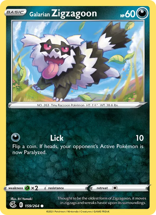 Galarian Zigzagoon 159 Fusion Strike Pokesingles