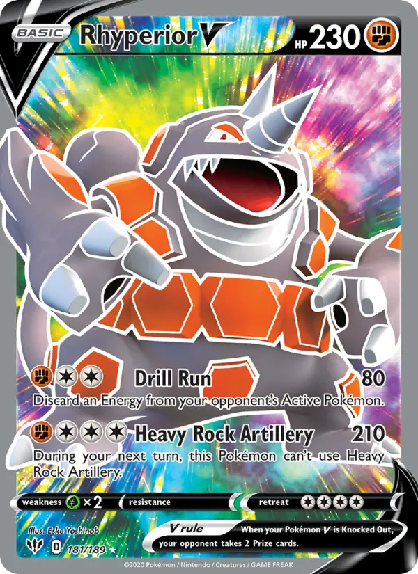 Rhyperior V 181 Darkness Ablaze Pokesingles