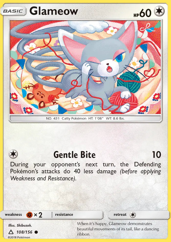 Glameow 108 Ultra Prism Pokesingles