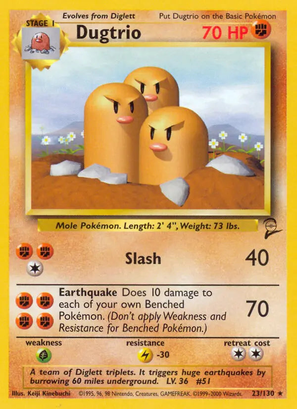Dugtrio 23 Base Set 2 Pokesingles