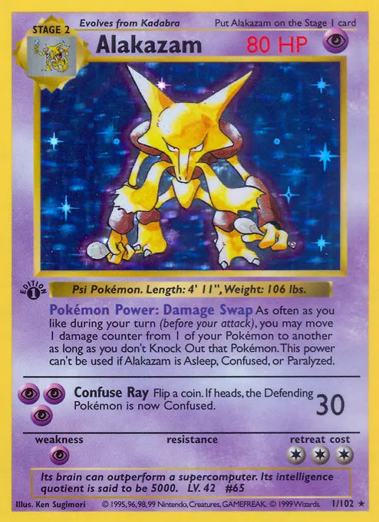 Alakazam 1 Base Set Pokesingles