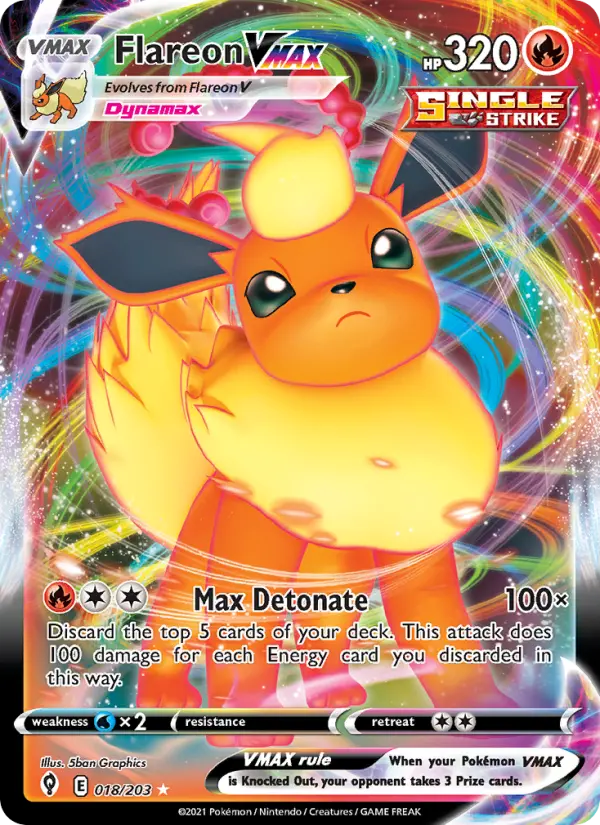 Flareon VMAX 18 Evolving Skies Pokesingles