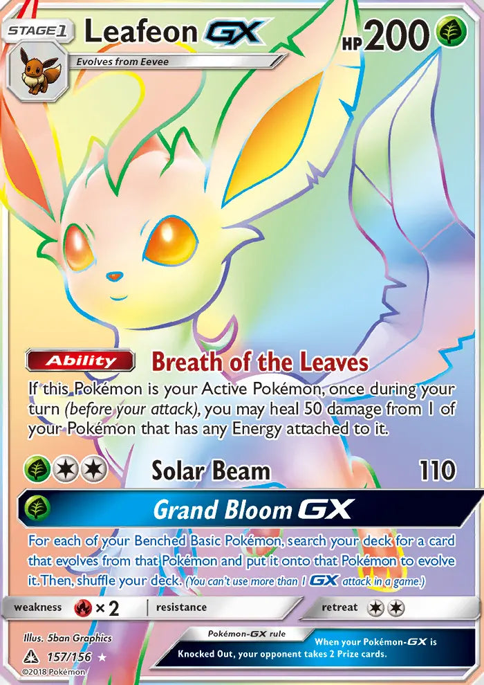 Leafeon GX 157 Ultra Prism Pokesingles