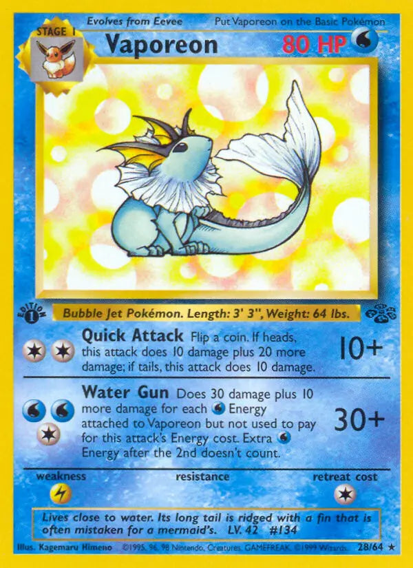 Vaporeon 28 Jungle Pokesingles