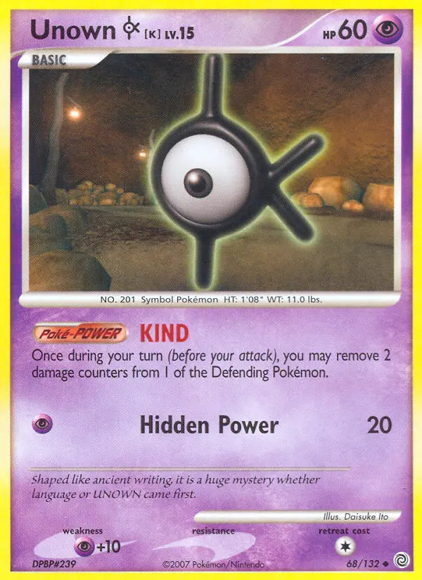 Unown K 68 Secret Wonders Pokesingles