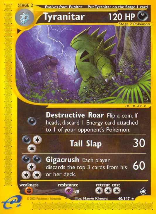 Tyranitar 40 Aquapolis Pokesingles