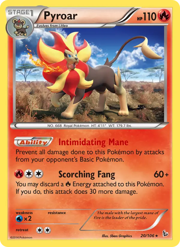 Pyroar 20 Flashfire Pokesingles