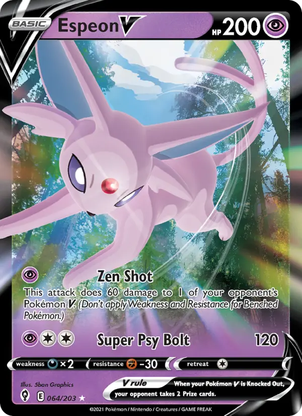 Espeon V 64 Evolving Skies Pokesingles