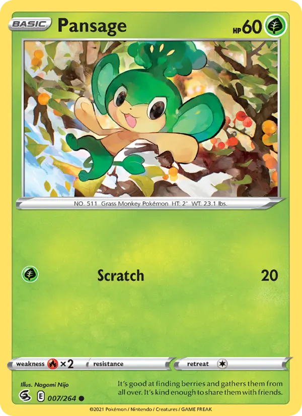 Pansage 7 Fusion Strike Pokesingles