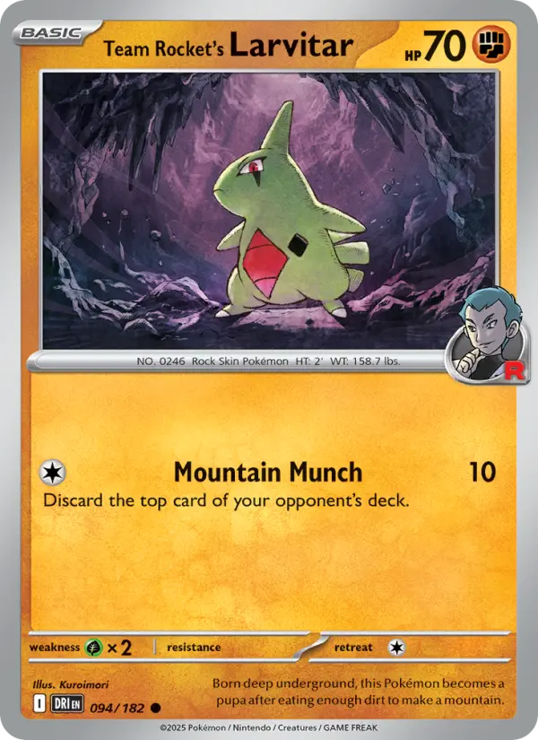 Team Rocket's Larvitar 94 Destined Rivals Pokesingles
