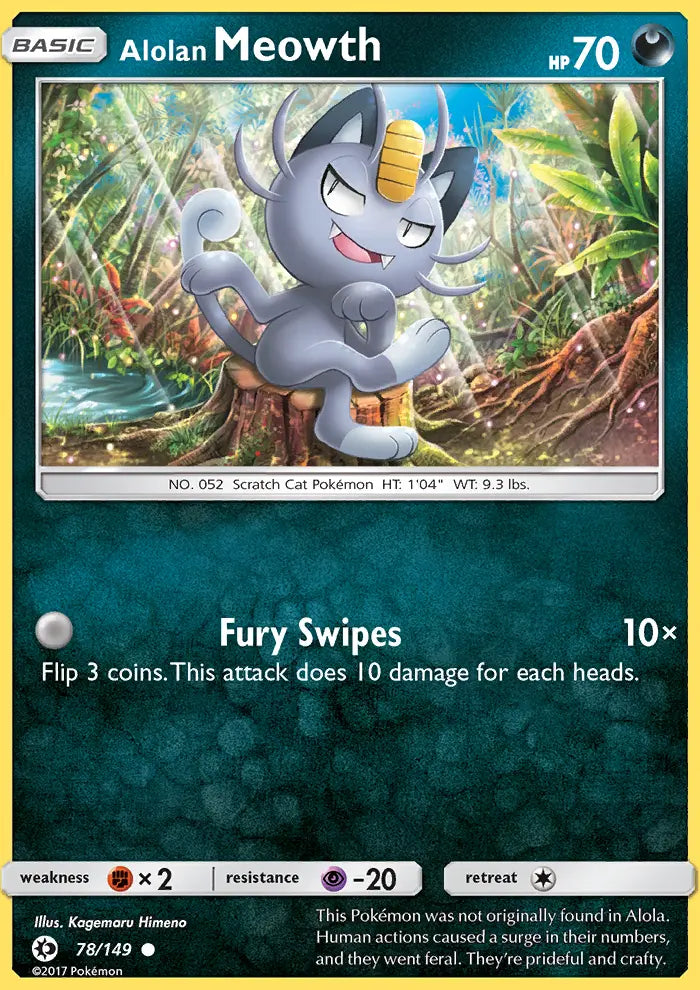 Alolan Meowth 78 Sun & Moon Pokesingles