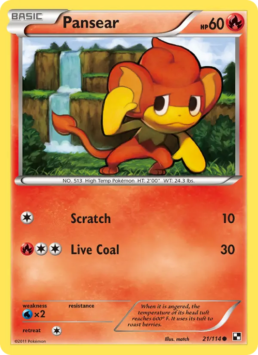 Pansear 21 Black & White Pokesingles