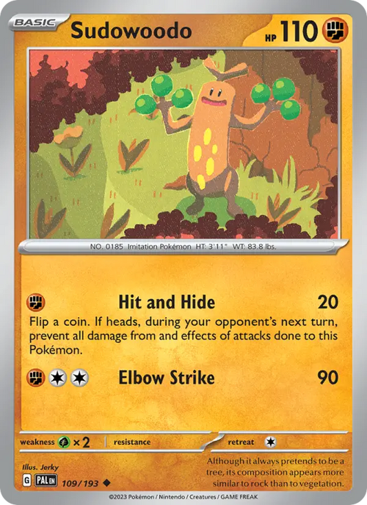 Sudowoodo 109 Paldea Evolved Pokesingles
