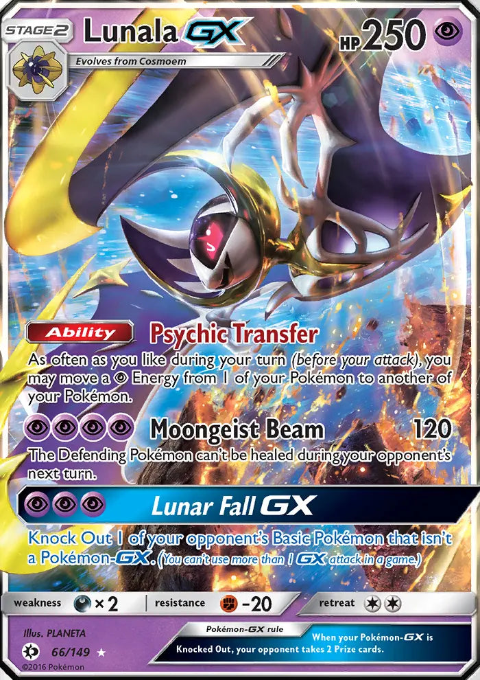 Lunala GX 66 Sun & Moon Pokesingles