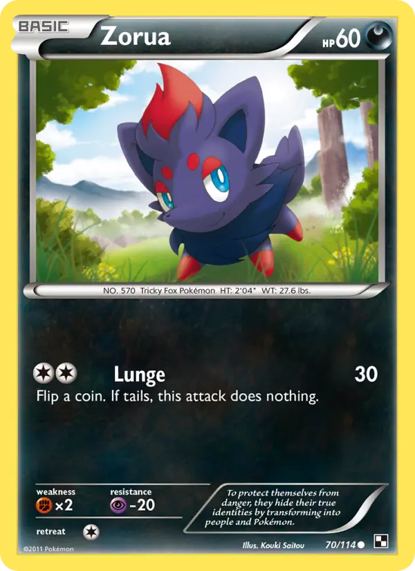 Zorua 70 Black & White Pokesingles