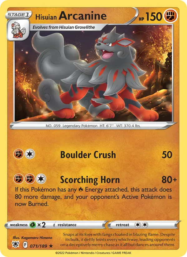 Hisuian Arcanine 71 Astral Radiance Pokesingles
