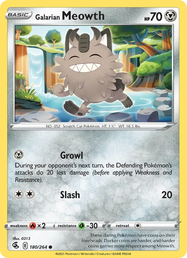 Galarian Meowth 180 Fusion Strike Pokesingles