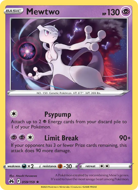 Mewtwo 59 Crown Zenith Pokesingles
