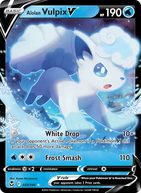 Alolan Vulpix V 33 Silver Tempest Pokesingles