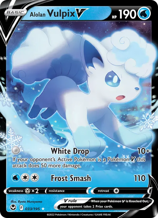 Alolan Vulpix V 33 Silver Tempest Pokesingles