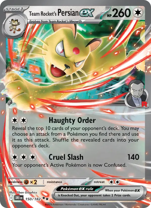 Team Rocket's Persian ex 150 Destined Rivals Pokesingles