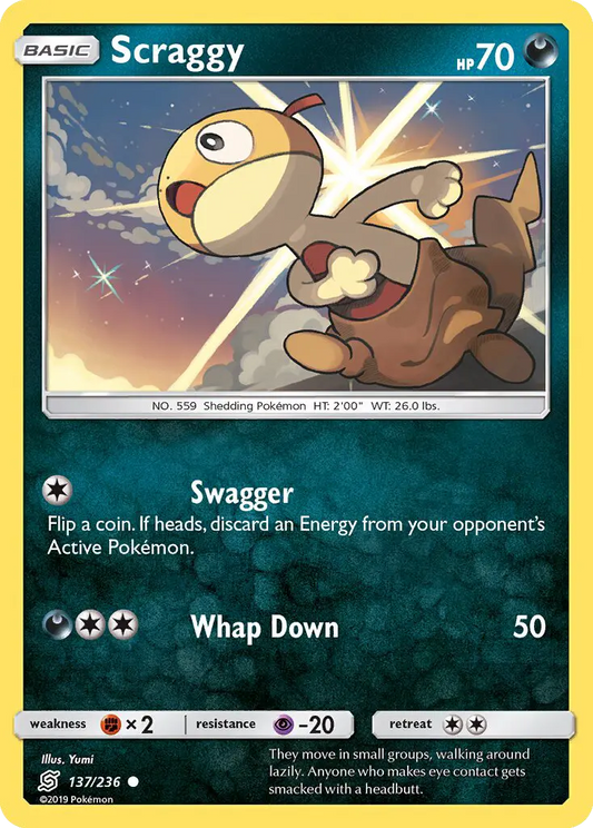 Scraggy 137 Unified Minds Pokesingles